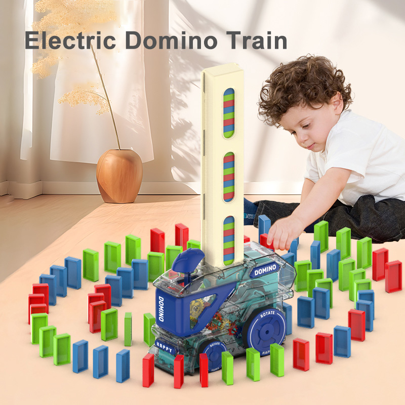 Woodworking Domino - Automatic Laying Domino Train Electric Car