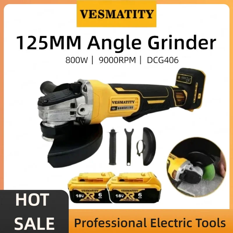 Woodworking Ai - Cordless Angle Grinder DCG406 125MM Brushless
