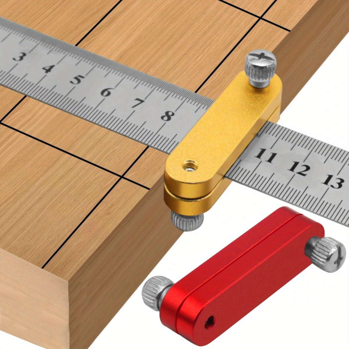 Woodworking Marking Gauge - Ruler Positioning Block, Adjustment Positioning Limit,