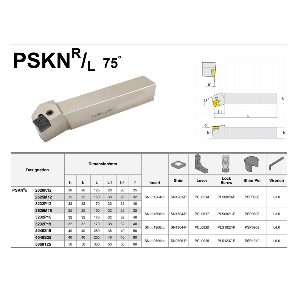 PSKNL PSKNR 2020 3232 Metal La - Parting Tool Lathe recension och pris