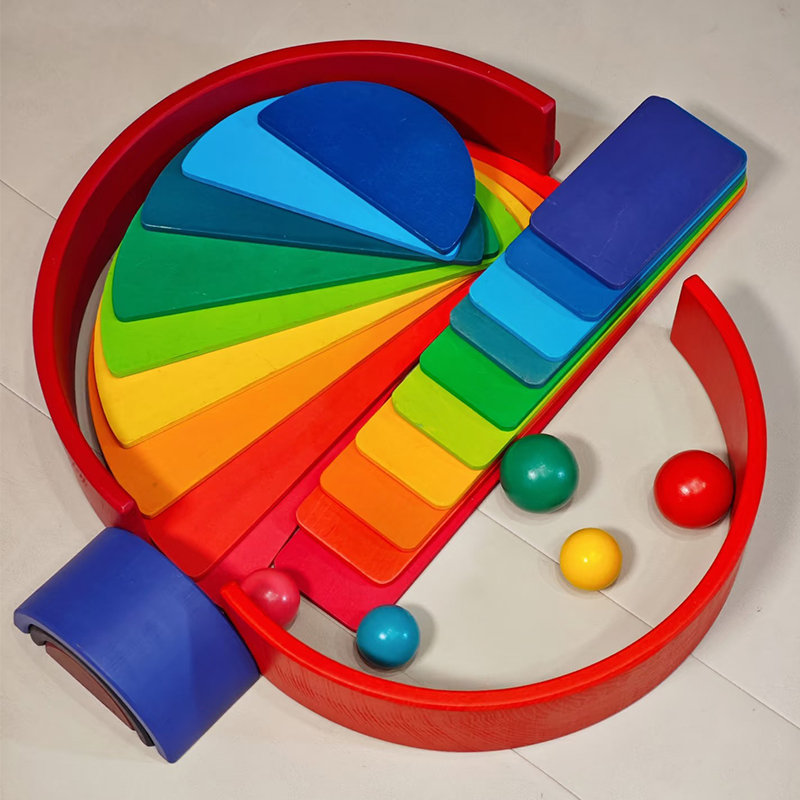 Wooden Rainbow Block Colorful  - Woodworking For Kids recension och pris