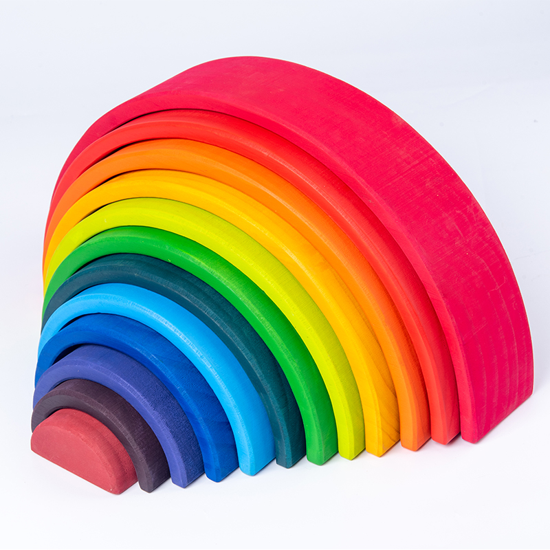 Wooden Rainbow Block Colorful  - Woodworking For Kids recension och pris