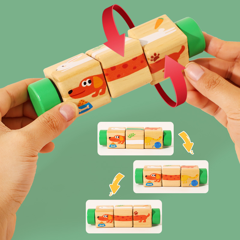 1pcs Baby Wooden Rotating Anim - Woodworking For Kids recension och pris