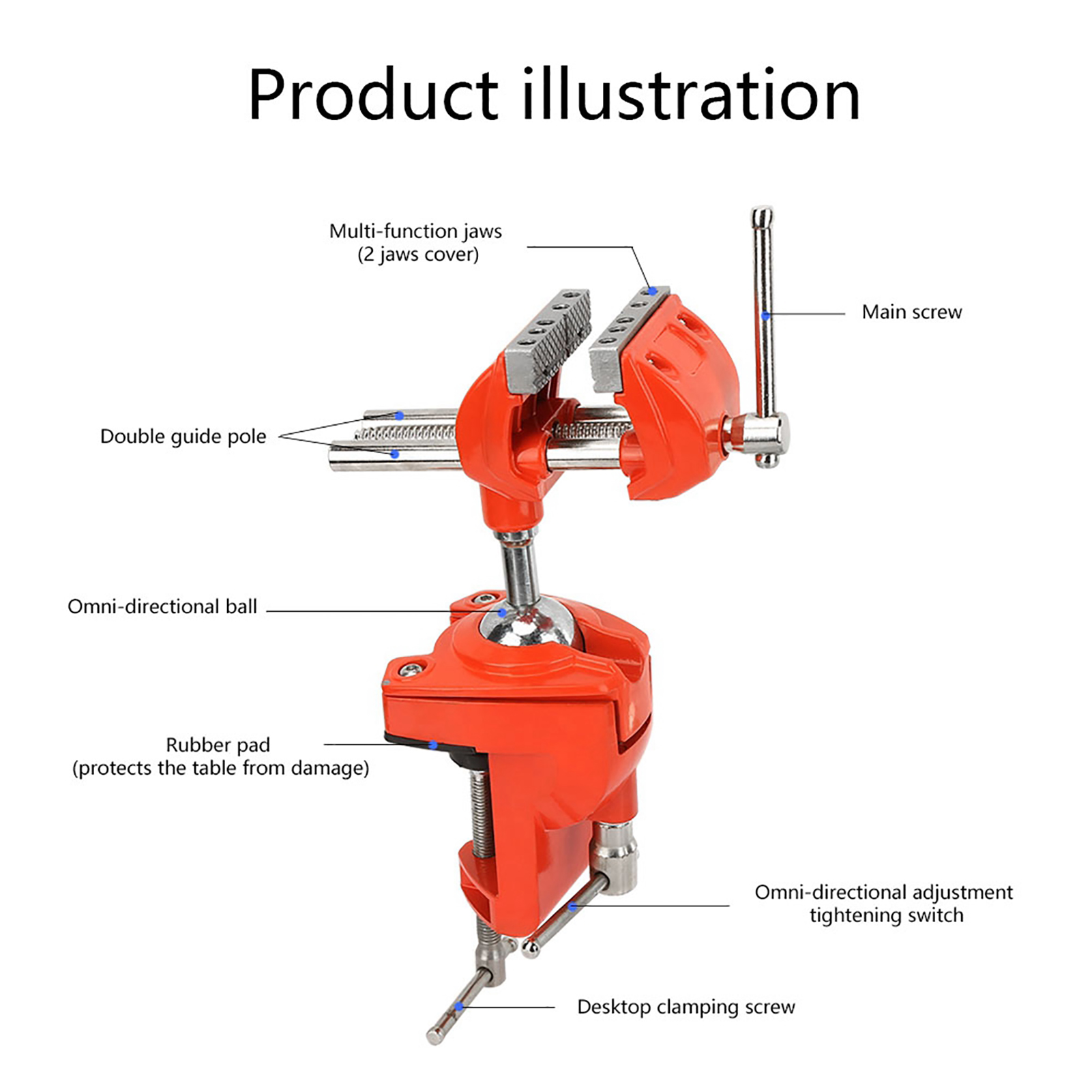 Mini 360°Rotating Clamp Vise A - Woodworking Front Vise recension och pris