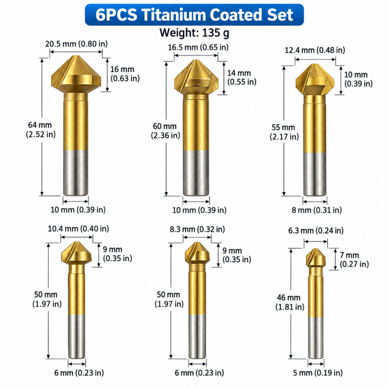 6Pcs 3-Flute Titanium Coated 9 - Woodworking Router recension och pris